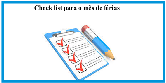 Check list para o mês de férias